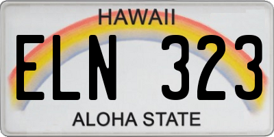 HI license plate ELN323