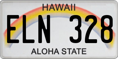 HI license plate ELN328