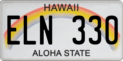 HI license plate ELN330