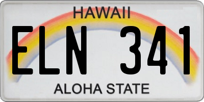 HI license plate ELN341