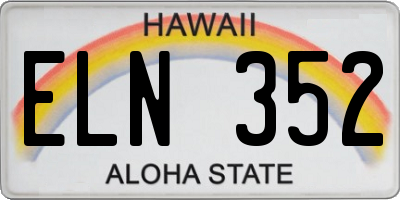 HI license plate ELN352