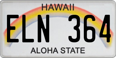 HI license plate ELN364