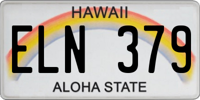 HI license plate ELN379