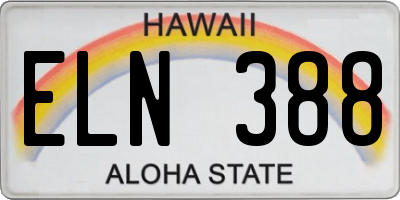 HI license plate ELN388