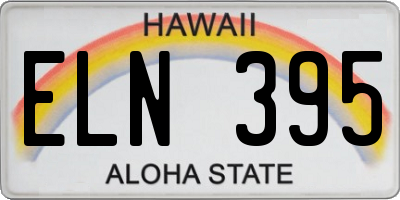 HI license plate ELN395