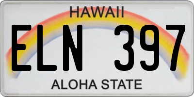 HI license plate ELN397