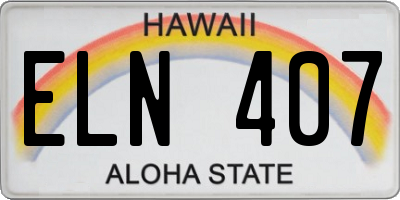 HI license plate ELN407