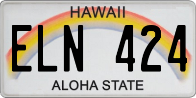 HI license plate ELN424