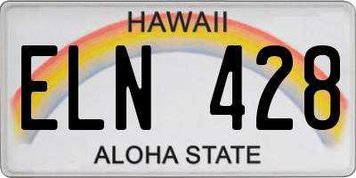 HI license plate ELN428