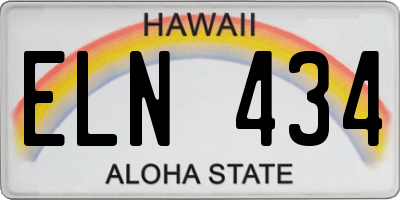 HI license plate ELN434