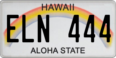 HI license plate ELN444