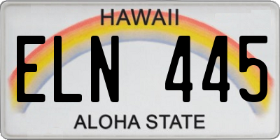 HI license plate ELN445
