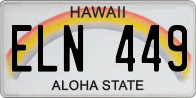 HI license plate ELN449