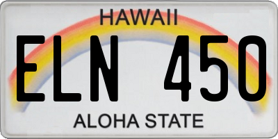 HI license plate ELN450