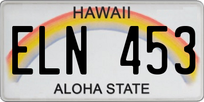 HI license plate ELN453