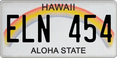 HI license plate ELN454
