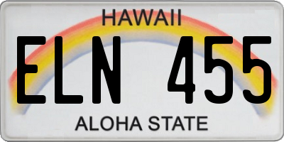 HI license plate ELN455