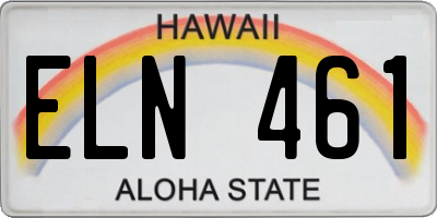 HI license plate ELN461