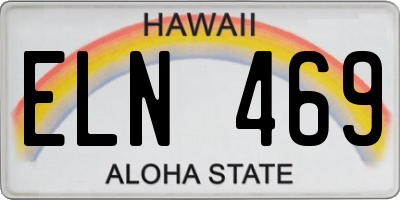 HI license plate ELN469