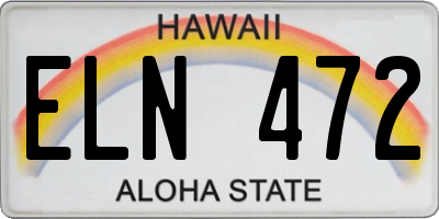HI license plate ELN472