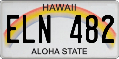 HI license plate ELN482