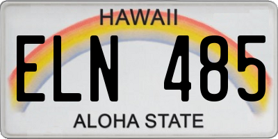 HI license plate ELN485
