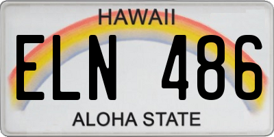 HI license plate ELN486