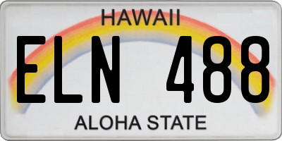 HI license plate ELN488