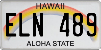 HI license plate ELN489