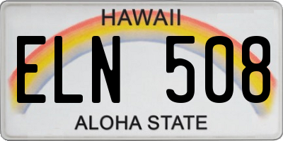HI license plate ELN508