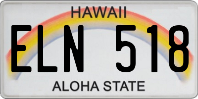 HI license plate ELN518