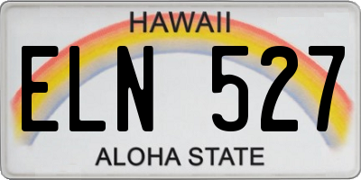 HI license plate ELN527