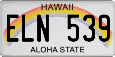 HI license plate ELN539