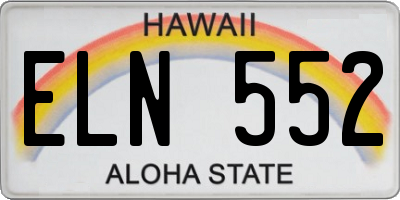 HI license plate ELN552