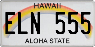 HI license plate ELN555