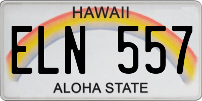 HI license plate ELN557