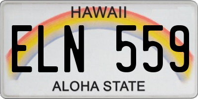 HI license plate ELN559