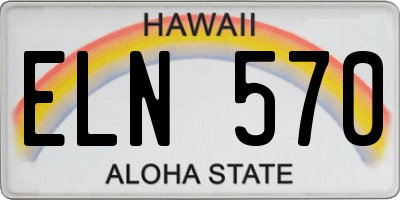 HI license plate ELN570