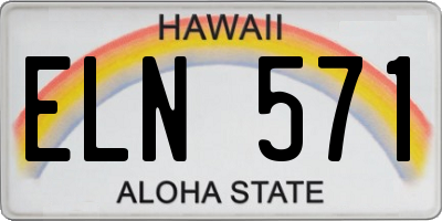 HI license plate ELN571