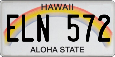 HI license plate ELN572