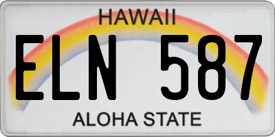 HI license plate ELN587
