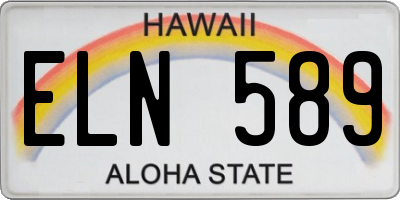 HI license plate ELN589