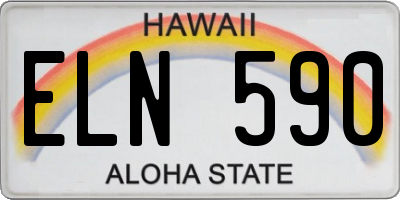 HI license plate ELN590