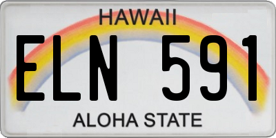 HI license plate ELN591