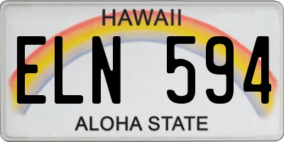 HI license plate ELN594