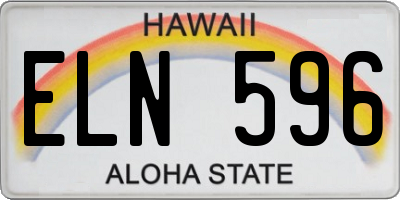 HI license plate ELN596