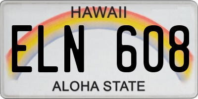 HI license plate ELN608