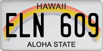 HI license plate ELN609