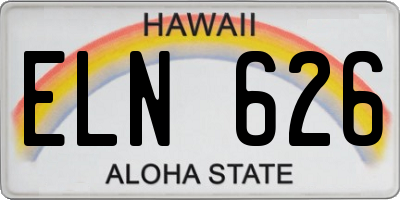 HI license plate ELN626
