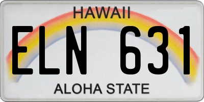 HI license plate ELN631
